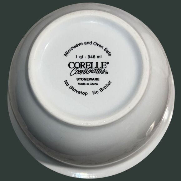 2 Vintage Corelle Callaway Nesting Ceramic Mixing Bowls Floral Ivy Design - Picture 3 of 8